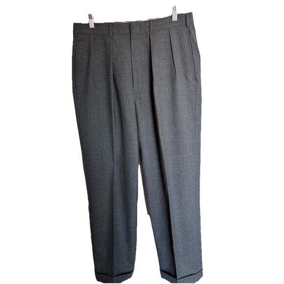 Brooks Brothers Men’s Pants Sz 34x28” Gray 100% Wool Business Suit Separate Work - Picture 1 of 9